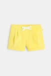Short à plis en molleton jaune bébé fille