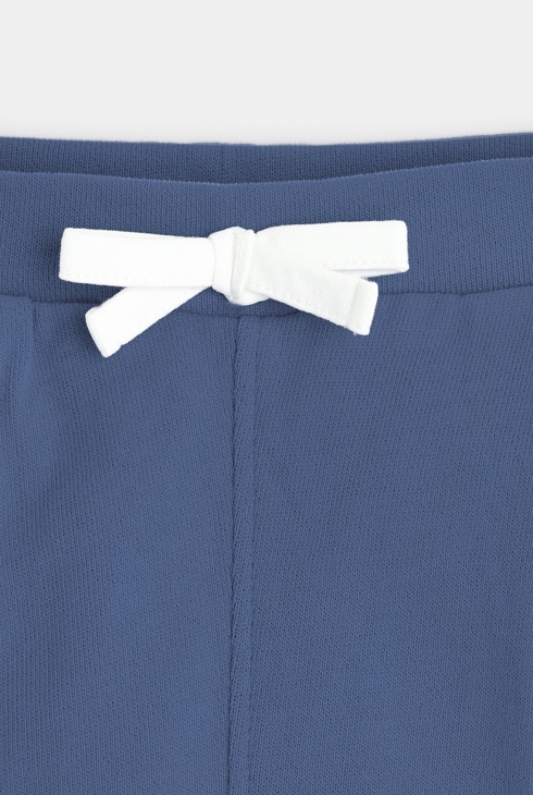 Short à plis en molleton bleu bébé fille 2