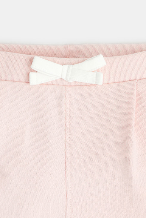 Short à plis en molleton rose bébé fille 2