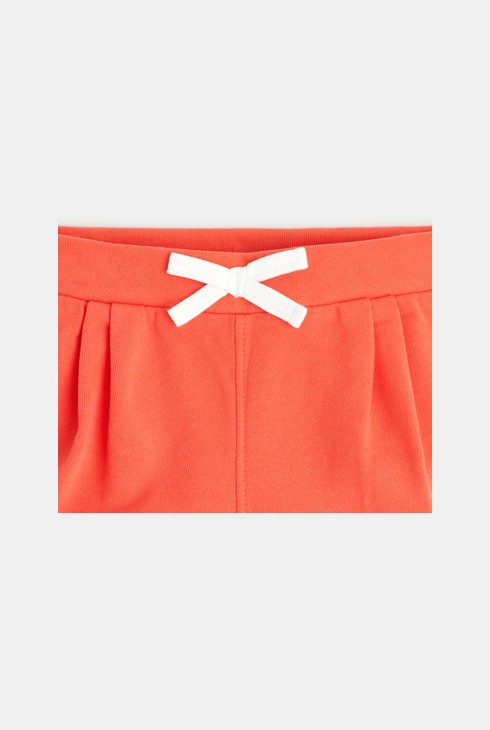 Short à plis en molleton orange bébé fille 2