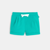 Short à plis en molleton vert bébé fille