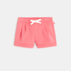 Short à plis en molleton rose bébé fille