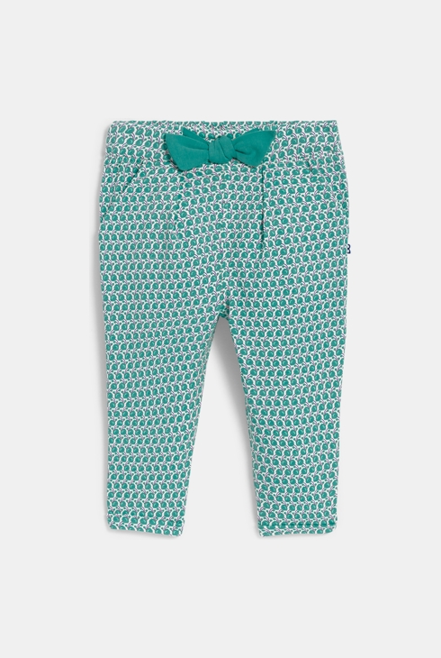 Dekliške hlače modre grafičen potisk pas z elastiko za dojenčke 1