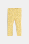 Legging fantaisie imprimé fleurs jaune bébé fille 1
