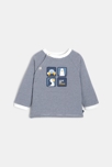 Pull rayé et pantalon molleton bleu naissance 2