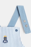 Salopette courte rayée et body col polo bleue naissance 4