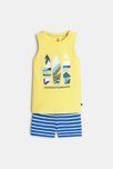 Pyjama short en jersey jaune garçon 1
