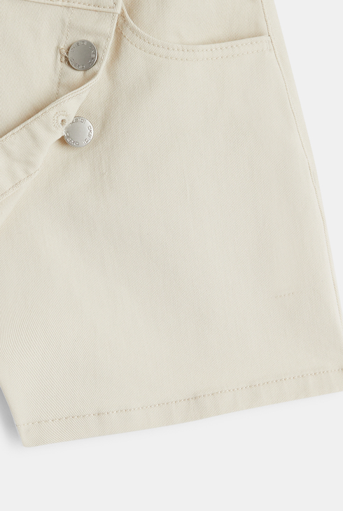 Hlačno krilo trapezastega kroja iz platna bela deklica 2