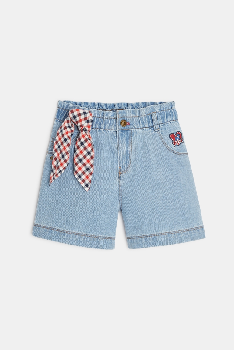 Short en jean paperbag bleu mixte 1
