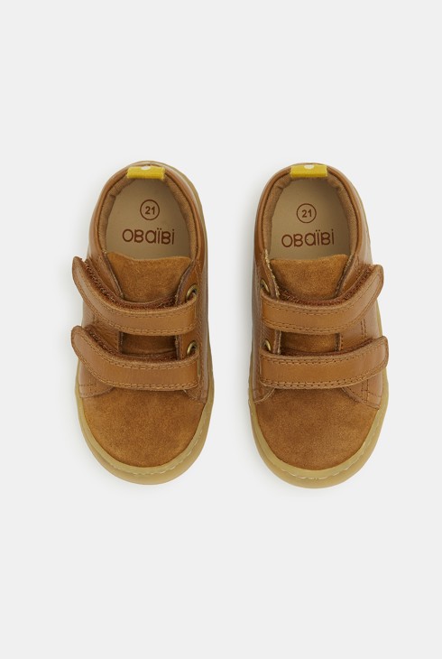 Weiche Lauflernschuhe aus zwei Materialien Beige Baby Jungen 2