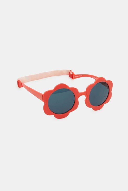 Lunettes de soleil fleurs catégorie 4 rouge bébé fille 2