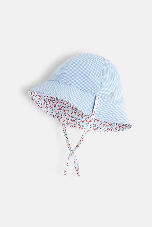 Bob cloche réversible anti UV rouge bébé fille 2