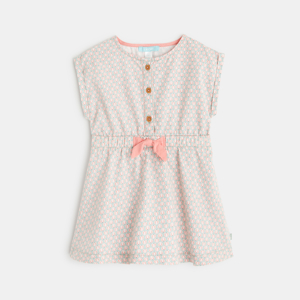 Robe saharienne fleurie verte bébé fille 1