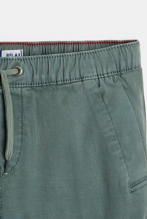 Bermuda en toile unie vert garçon 2