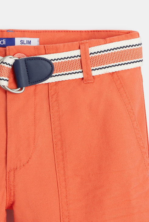 Ozke bermuda hlače s pasom  oranžna deček 2