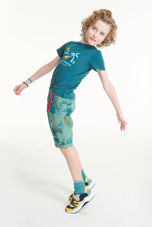 Bedruckte Bermudashorts in Slim-Fit-Passform Grün Jungen 1