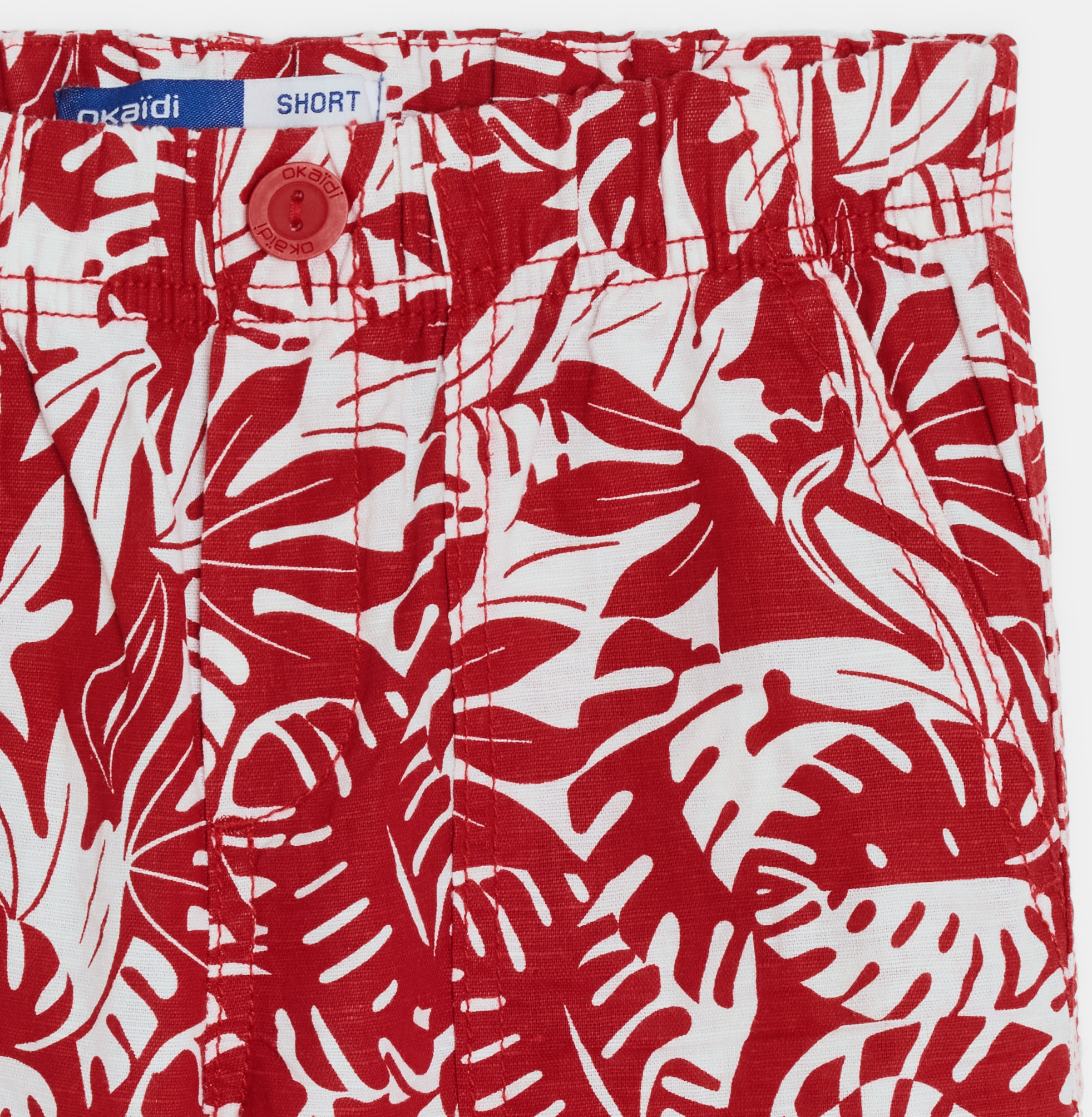 Bermudes elegants de lli barrejat vermell nen 2