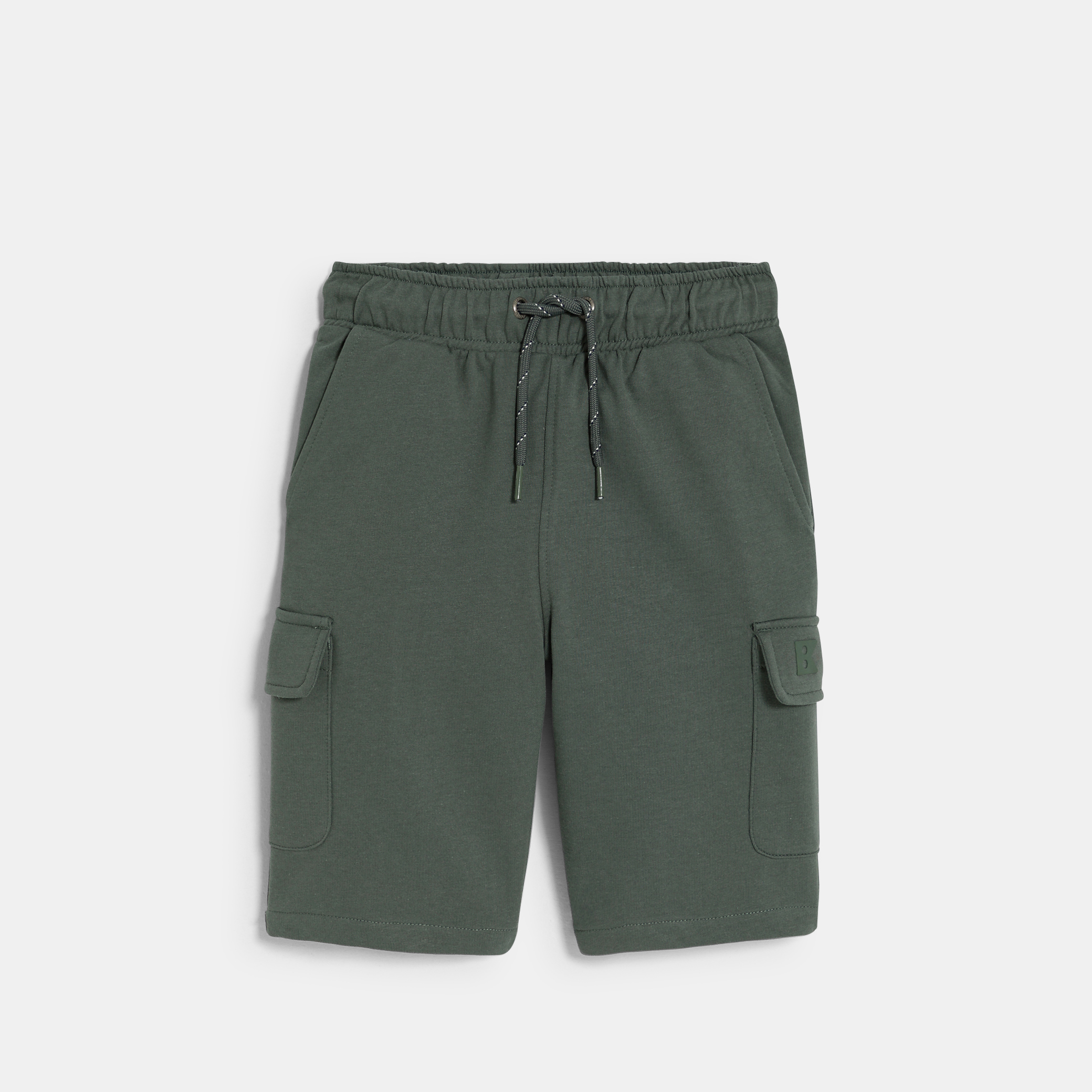 Boy's green cargo Bermuda shorts in brushed cotton Okaïdi