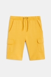 Bermuda cargo en molleton jaune garçon