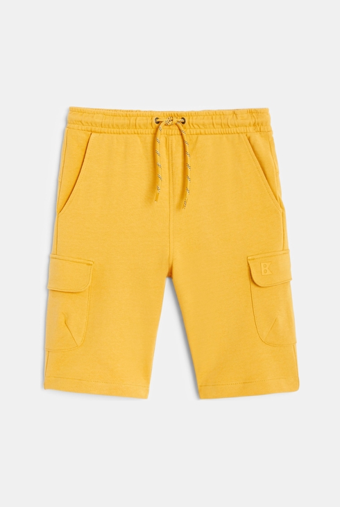 Bermuda cargo en molleton jaune garçon 1