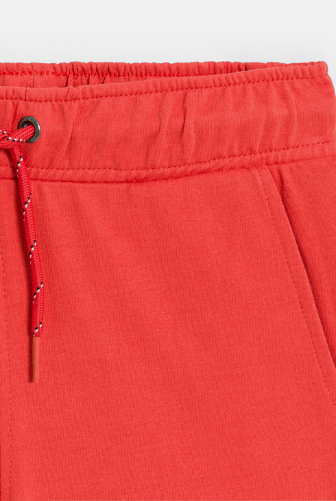 Orangefarbene Cargo-Bermudas aus Molton für Jungen. 2