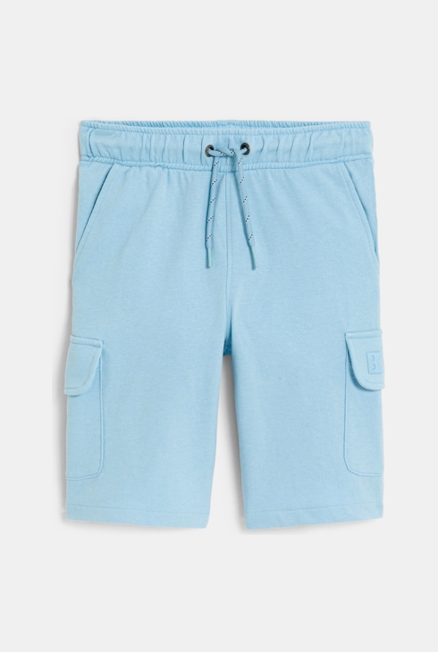 Bermuda cargo en molleton bleu garçon 1