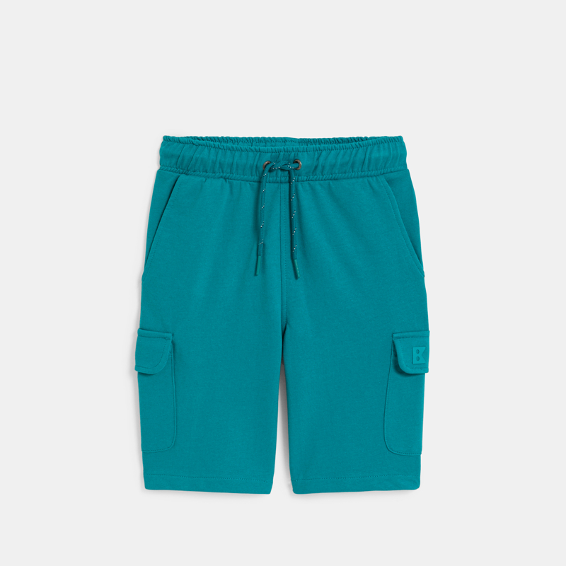 OKAIDI - Bermuda cargo en molleton bleu garçon - Garcon
