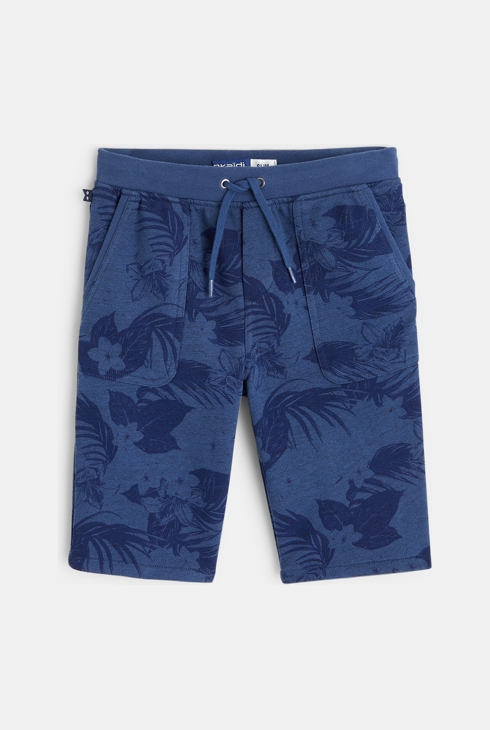 Slim-Fit-Bermudas aus Molton mit Print Blau Jungen 1