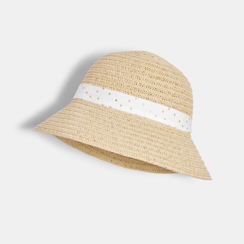 Chapeau De Soleil Forme Cloche Beige Fille - Naturel - 54 - OKAIDI