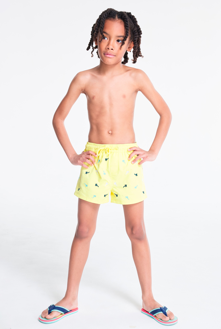 Short de bain imprimé jaune garçon 1