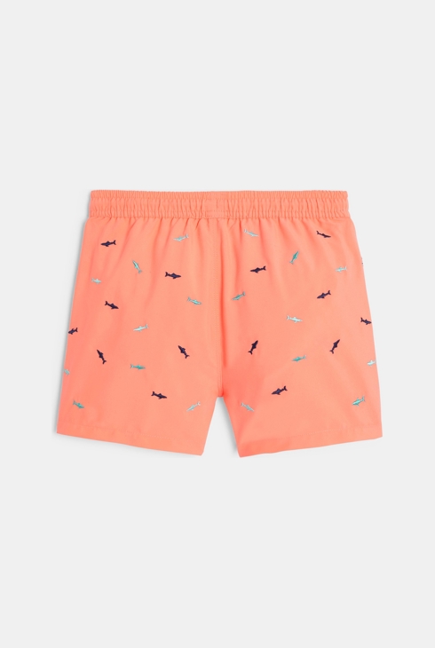 Short de bain brodé orange garçon