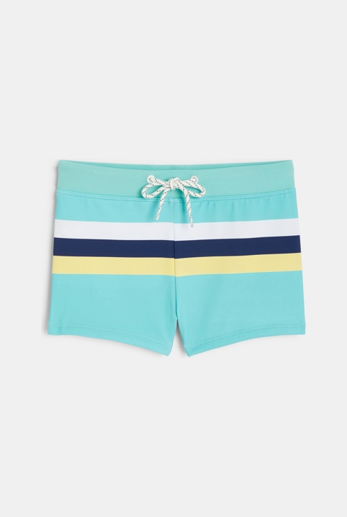 Gestreifte Bade-Boxershorts Gelb Jungen 1