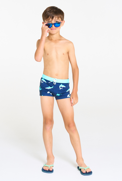 Bedrukte zwemboxer blauw jongen 1