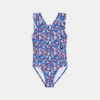 Maillot de bain 1 pièce imprimé bleu fille
