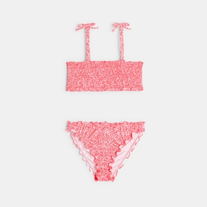 Maillot de bain 2 pièces à fleurs rose fille 1