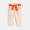 Pantalon paperbag motif graphique orange bébé fille