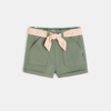 Short saharien à ceinture contrastée vert bébé fille