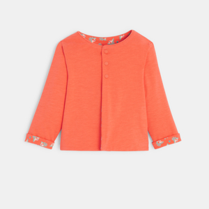 Sweat à pressions réversible imprimé orange bébé fille 1