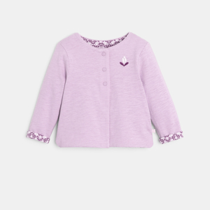 Paarse omkeerbare sweater met drukknopen voor babymeisjes 1