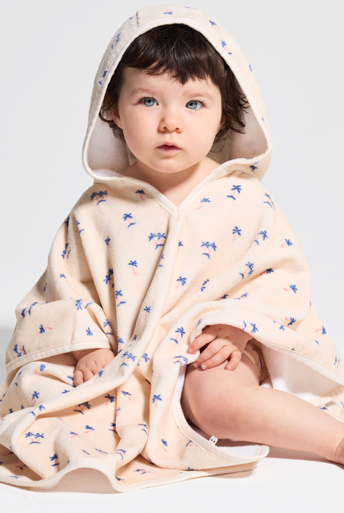 Cape de bain éponge imprimée palmier bébé garçon 1
