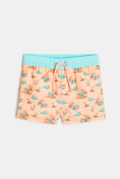 Short de bain anti UV plage orange bébé garçon 1