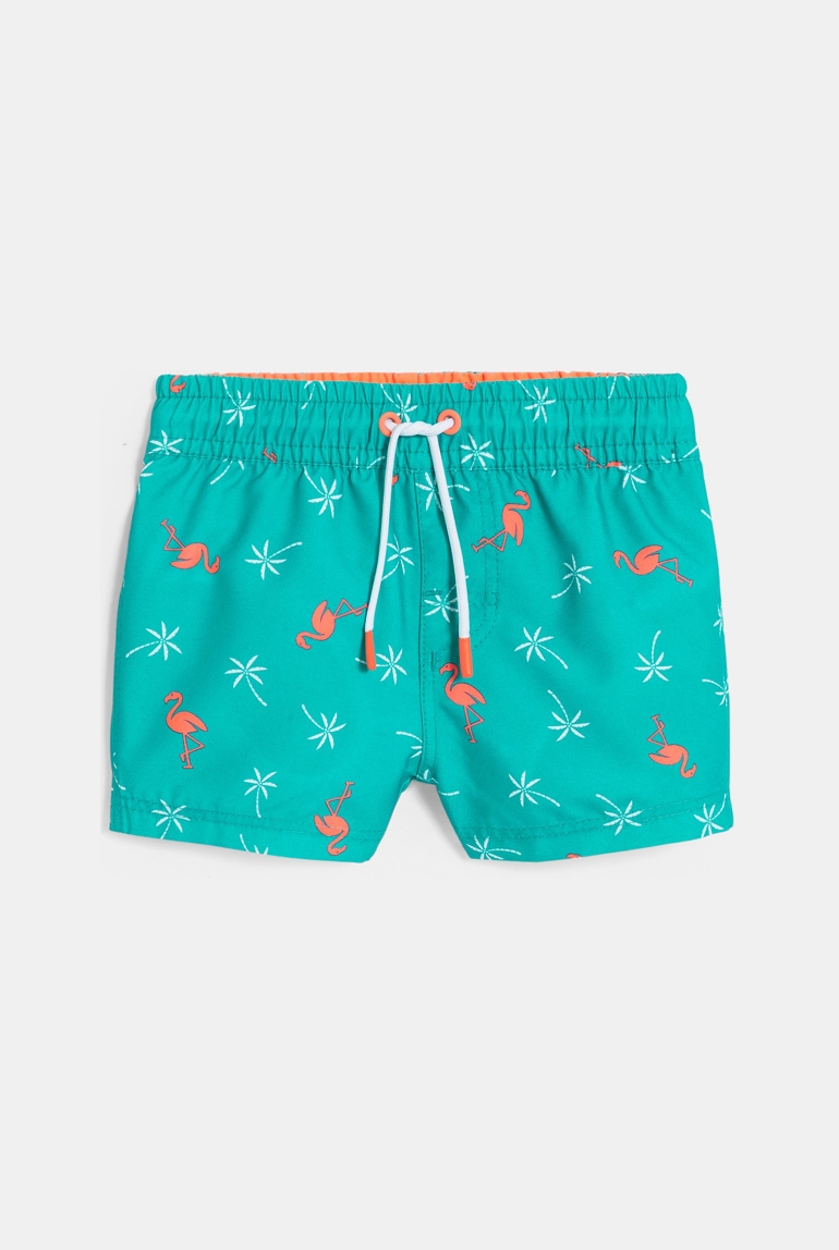 Grüne Baby-Badeshorts mit Palmenmotiv und UV-Schutz für Jungen 1