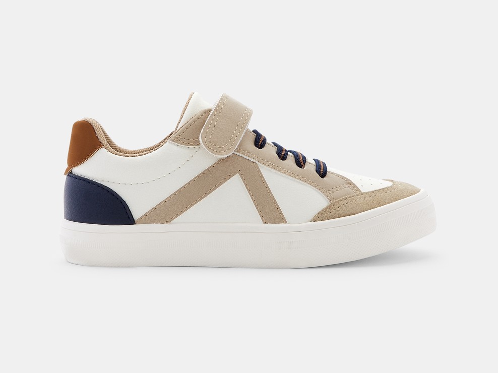 Lage street sneakers beige jongen 1