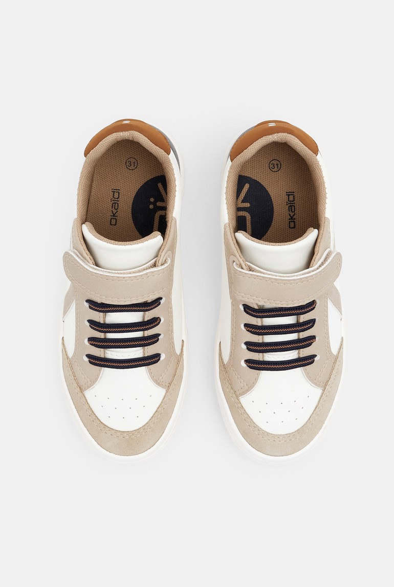 Boys' beige street low-top trainers Okaïdi & Obaïbi