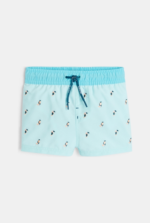Short de bain anti UV toucans vert bébé garçon 1