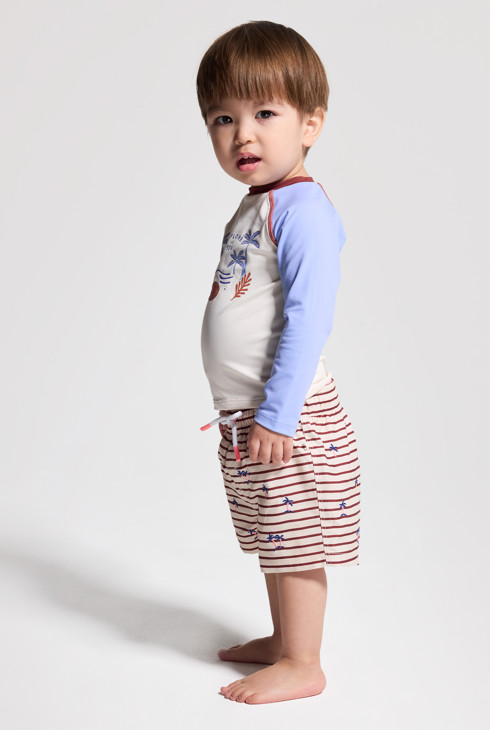 Badeshorts mit Palmenmotiv und Kleinkind Junge 2