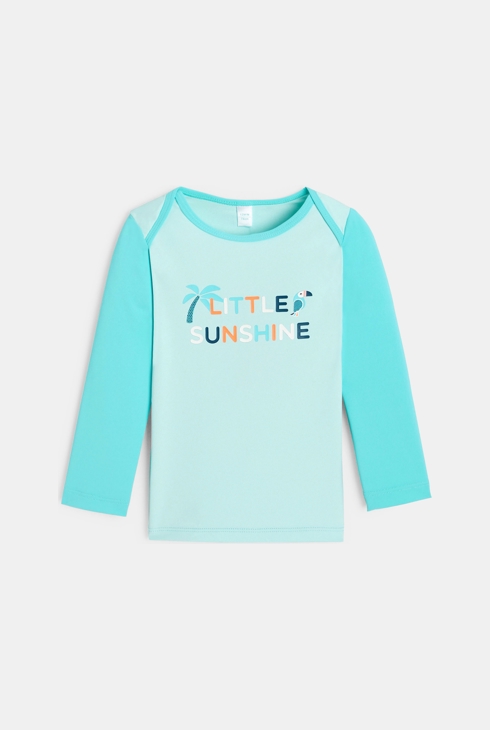 T-shirt anti-UV perroquet vert bébé garçon 2