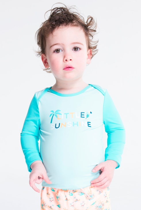 T-shirt anti-UV perroquet vert bébé garçon 1