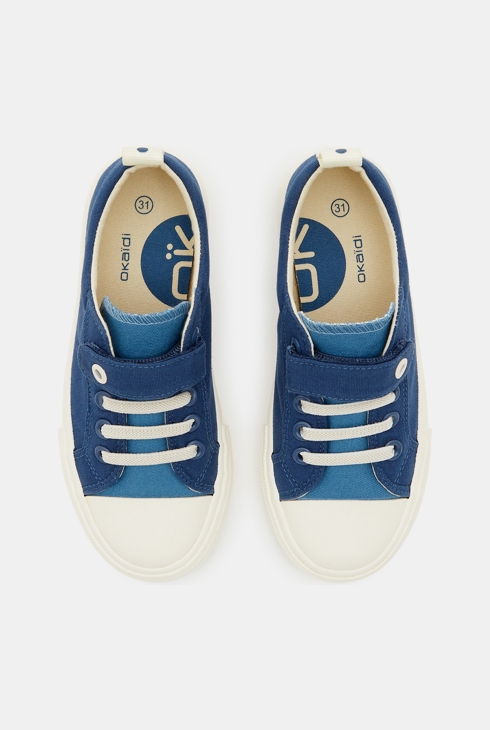 Tennis toile à scratch bleues garçon 2