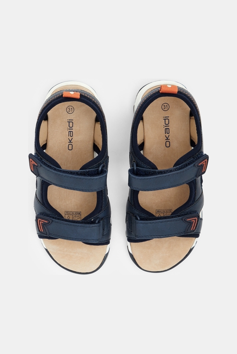 Trekking-Sandale mit Ledersohle Blau Jungen 2